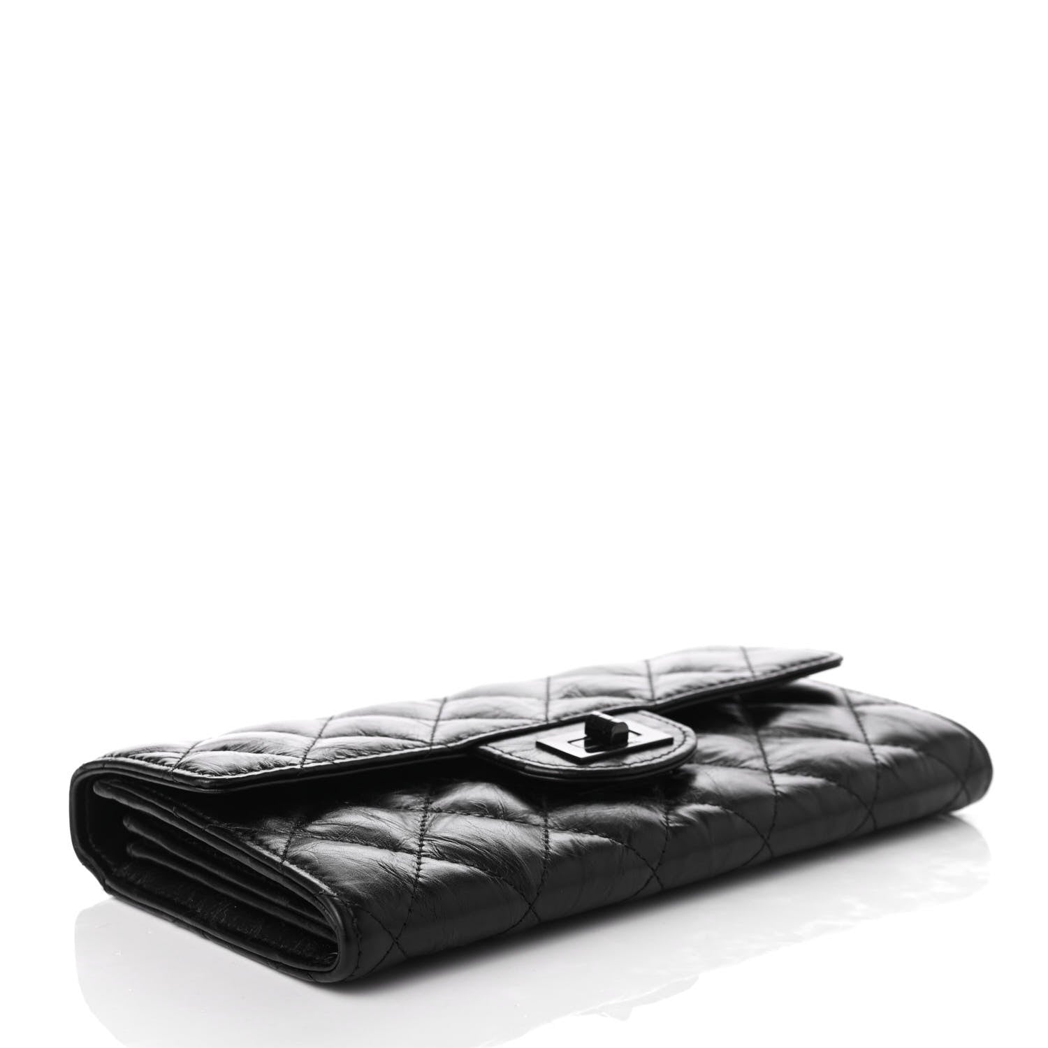 Chanel Aged Calfskin Quilted 2.55 Reissue Flap Wallet So Black 4 of 8