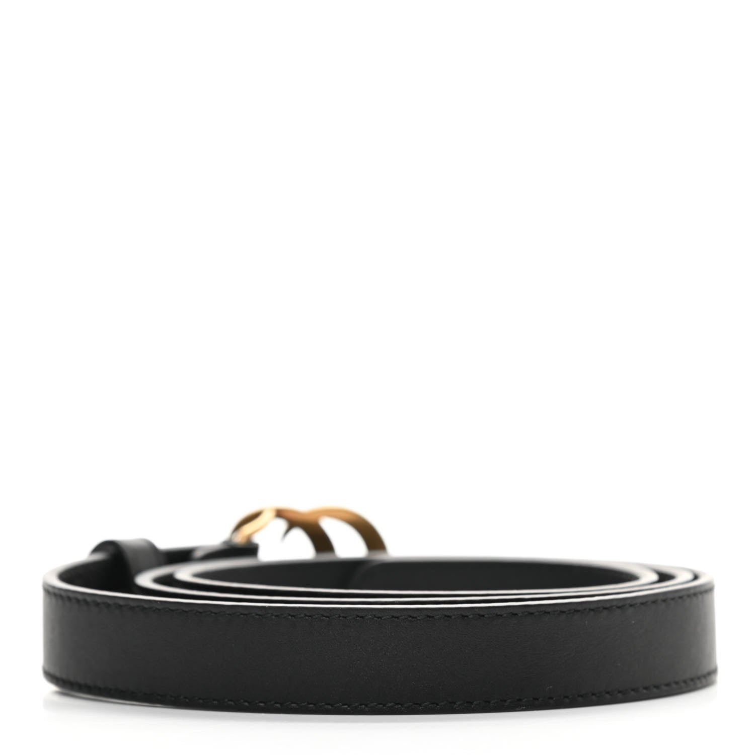 Gucci Calfskin Pearl Double G 20mm Belt 90 36 Black Cream 2 of 6