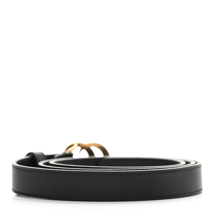 Gucci Calfskin Pearl Double G 20mm Belt 90 36 Black Cream 2 of 6