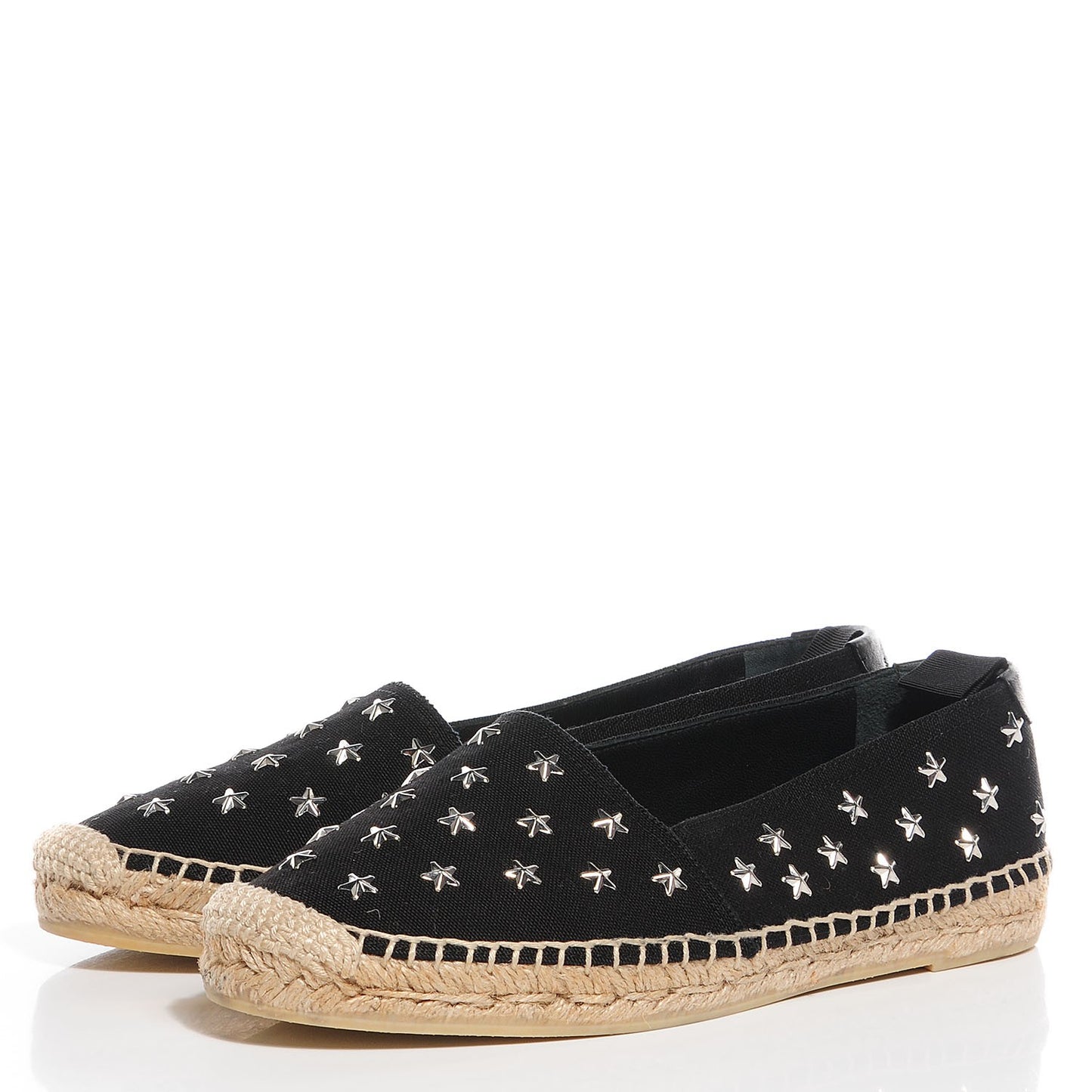 Canvas Star Studded Espadrilles 36 Black