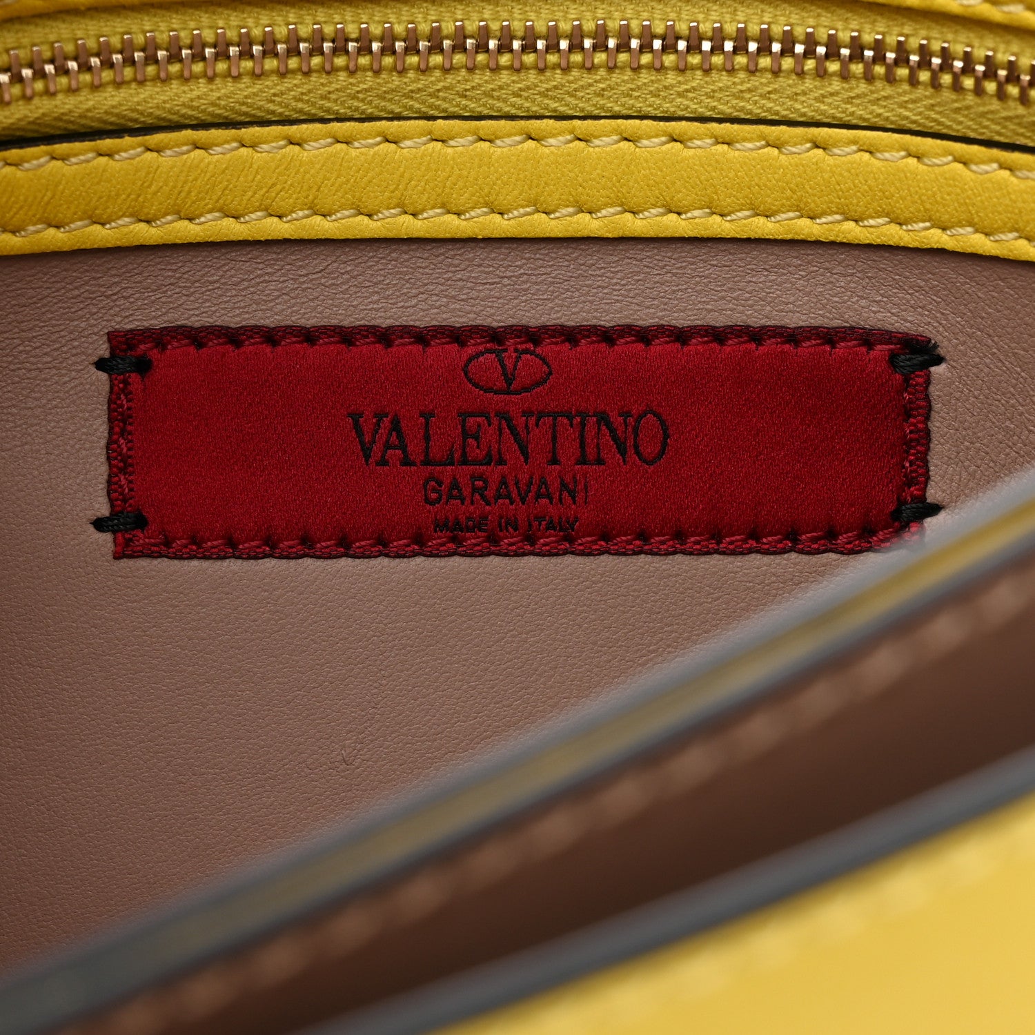 Valentino Garavani Nappa Rockstud Wristlet Clutch Naples Yellow 7 of 9
