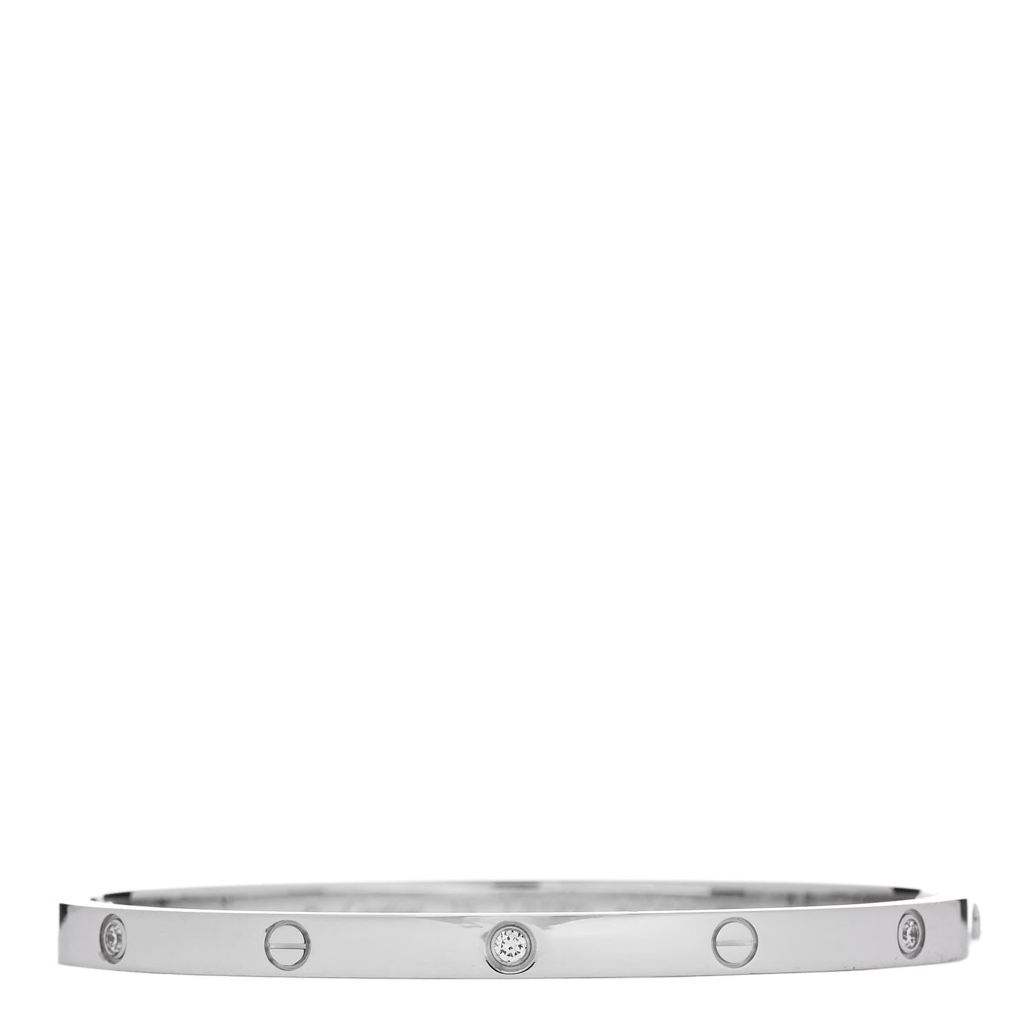 Cartier 18K White Gold 6 Diamond Small LOVE Bracelet 15 1 of 9