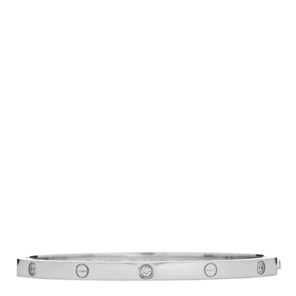Cartier 18K White Gold 6 Diamond Small LOVE Bracelet 15 1 of 9