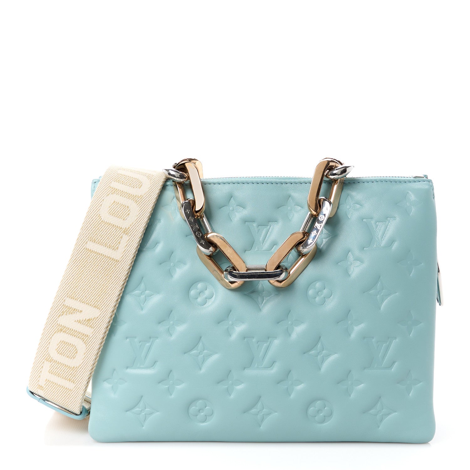 Louis Vuitton Lambskin Embossed Monogram Coussin PM Bleu 1 of 13