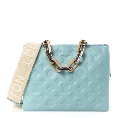Louis Vuitton Lambskin Embossed Monogram Coussin PM Bleu 1 of 13