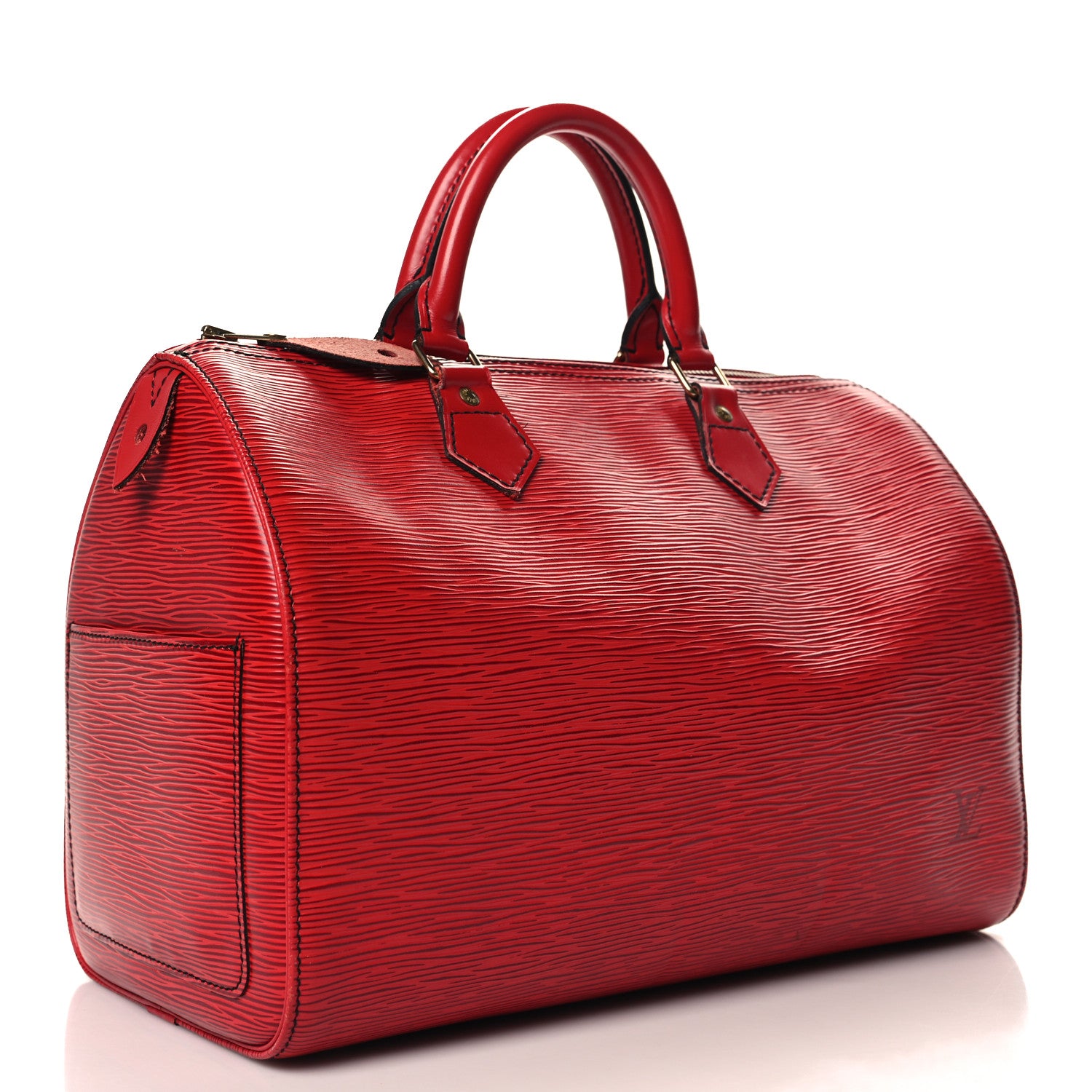 Louis Vuitton Epi Speedy 30 Castillan Red 3 of 14