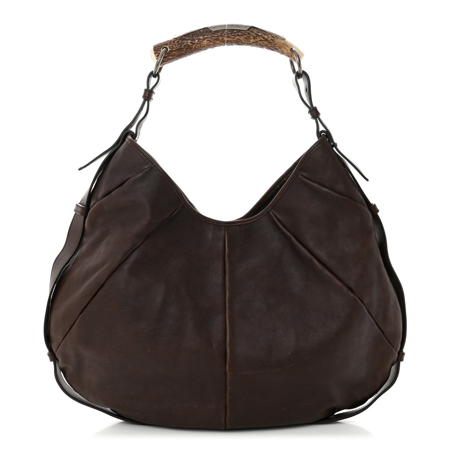 Calfskin Horn Mombasa Hobo Dark Brown