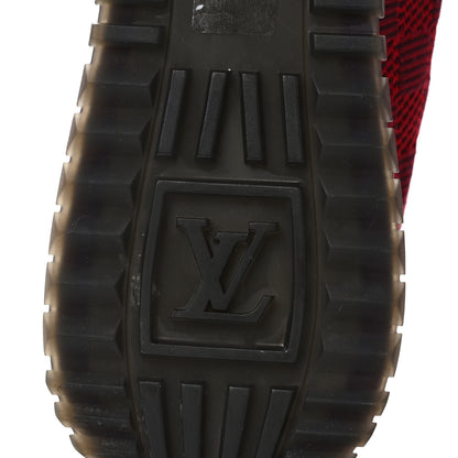 Louis Vuitton Fabric Calfskin Damier Mens Run Away Sneakers 12 Red 7 of 9