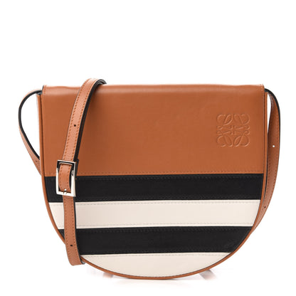 Loewe Calfskin Marine Stripe Mini Heel Shoulder Bag Tan 1 of 10