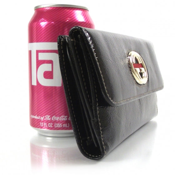 Gucci Patent Britt Continental Wallet Black 3 of 8