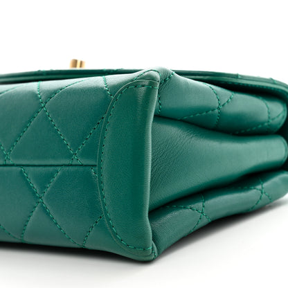 Chanel Lambskin Quilted Small Trendy Spirit Top Handle Bag Green 10 of 11