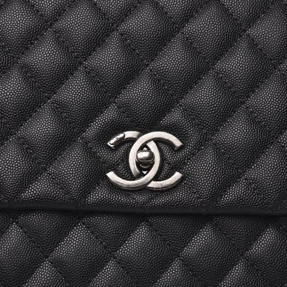 Chanel Caviar Lizard Quilted Large Coco Handle Flap Black 10 of 11