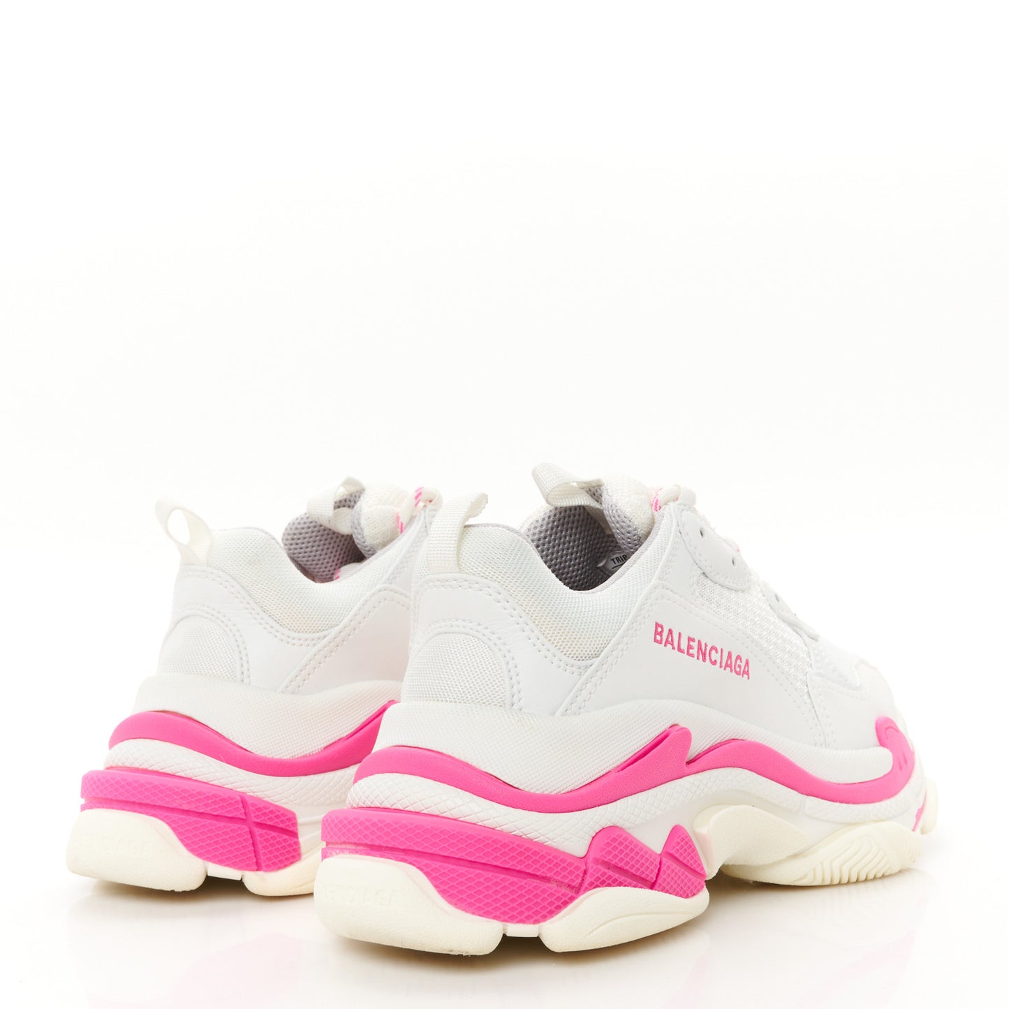 Fabric Mesh Womens Triple S Sneakers 38 Fluo Pink White