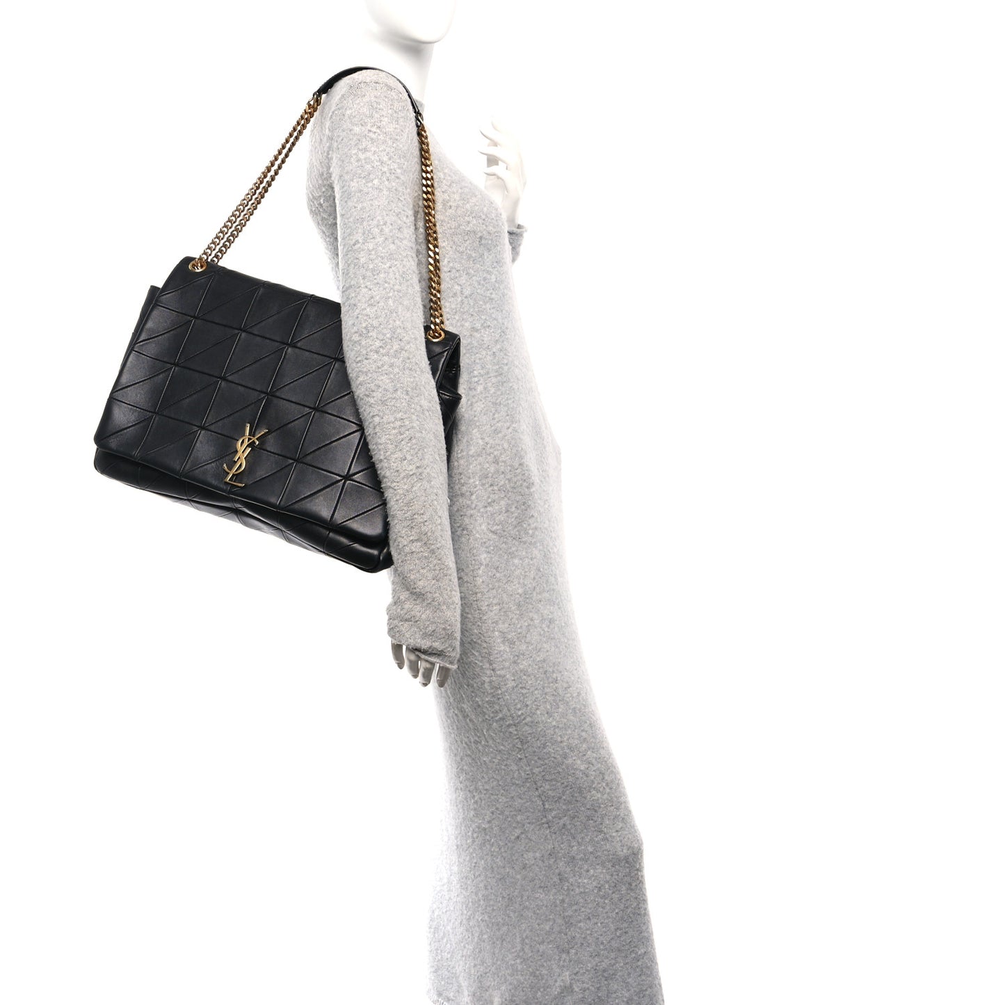 Lambskin Matelasse Monogram Oversized Jamie Black