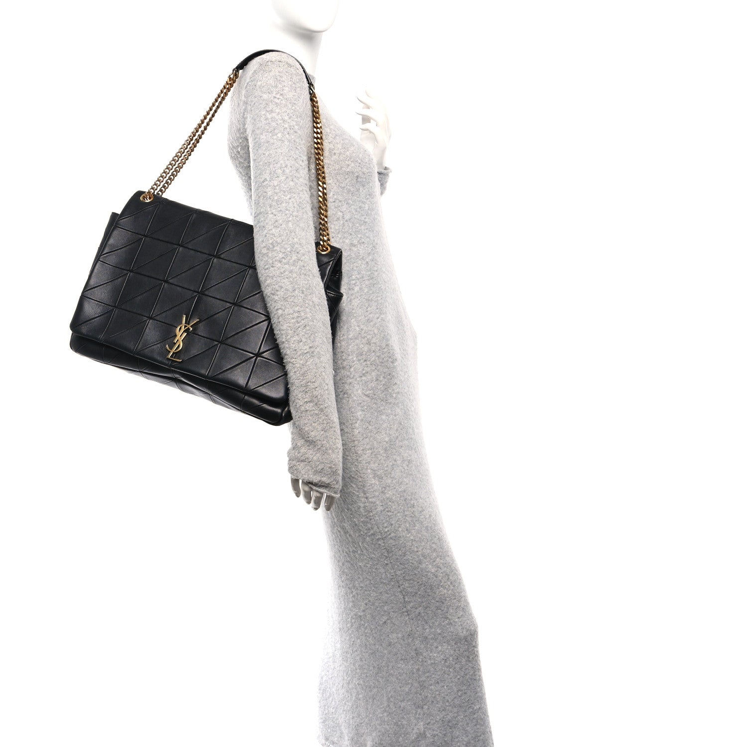Saint Laurent Lambskin Matelasse Monogram Oversized Jamie Black 2 of 10