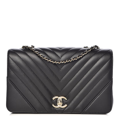Chanel Calfskin Chevron Quilted Statement Flap Black 1 of 11