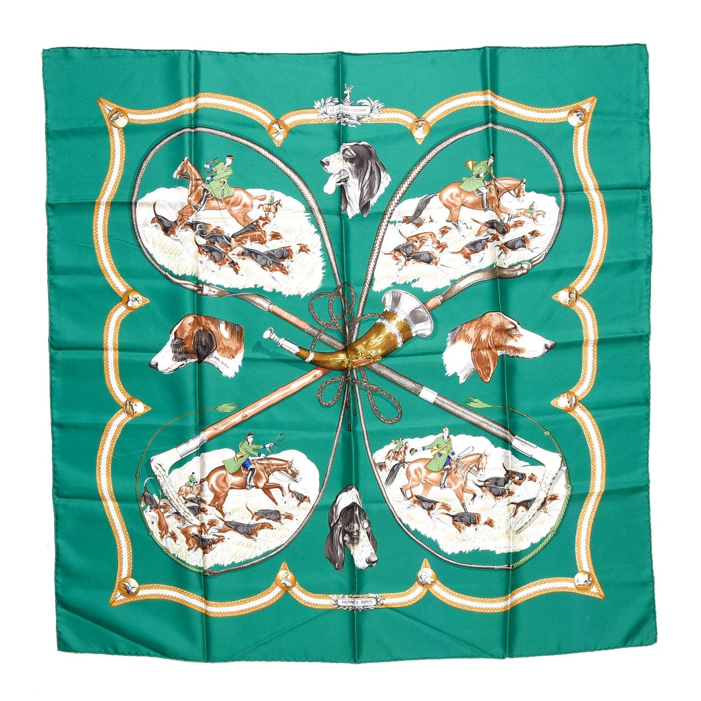 Silk Le Laisser Courre Scarf 90