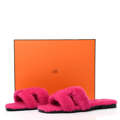 Hermes Woolskin Oran Sandals 39 Rose Fuchsia 8 of 8