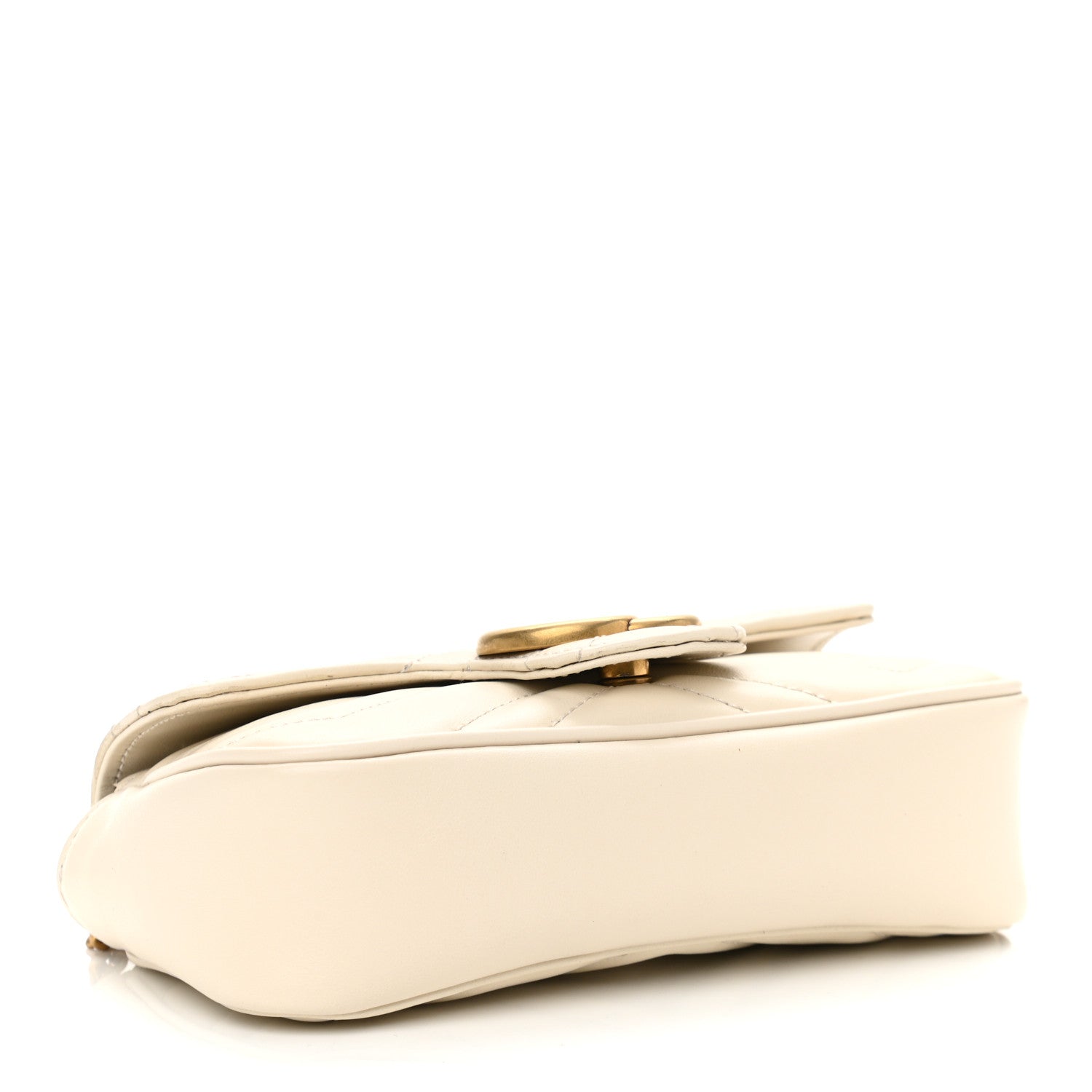 Gucci Calfskin Matelasse Super Mini GG Marmont Shoulder Bag White 4 of 10