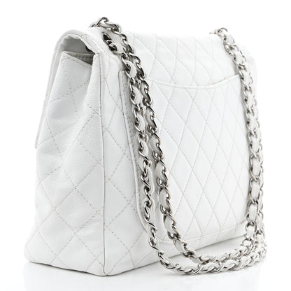 Chanel Caviar Quilted Maxi Single Flap White 3 of 13