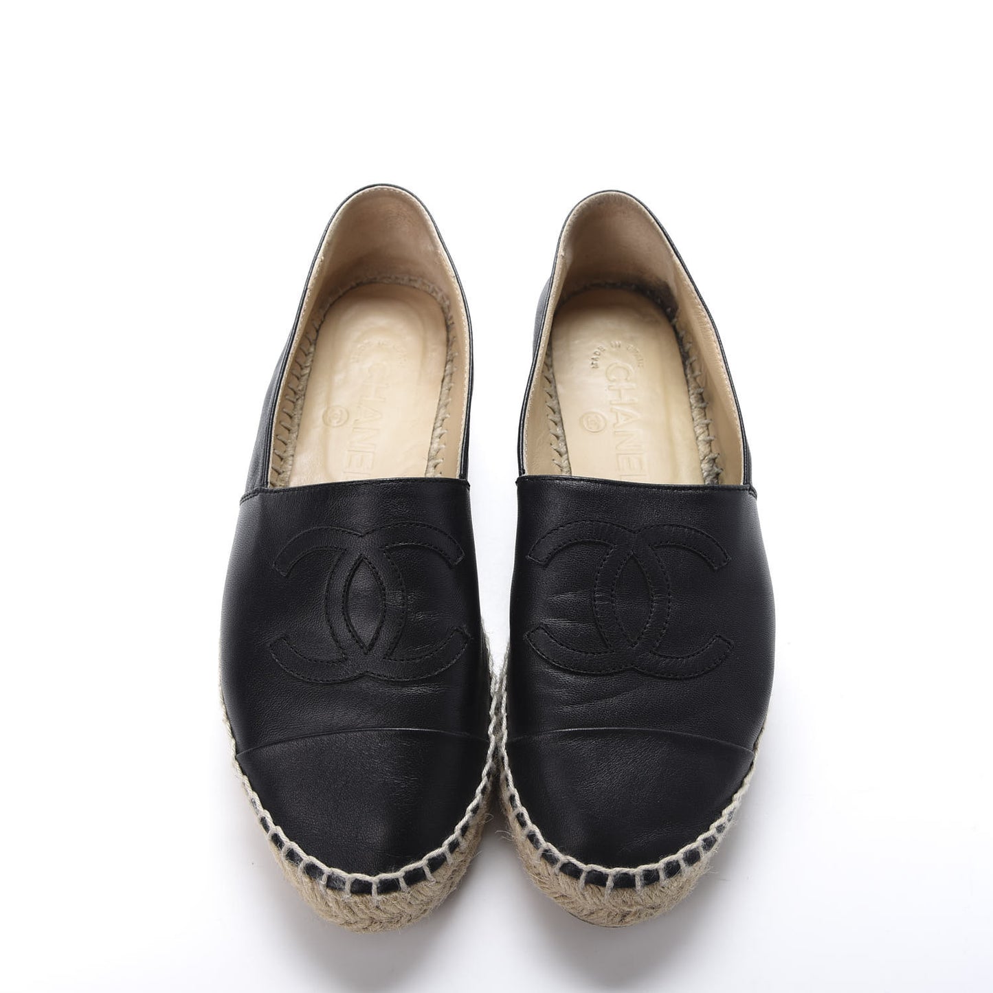 Lambskin CC Espadrilles 36 Black