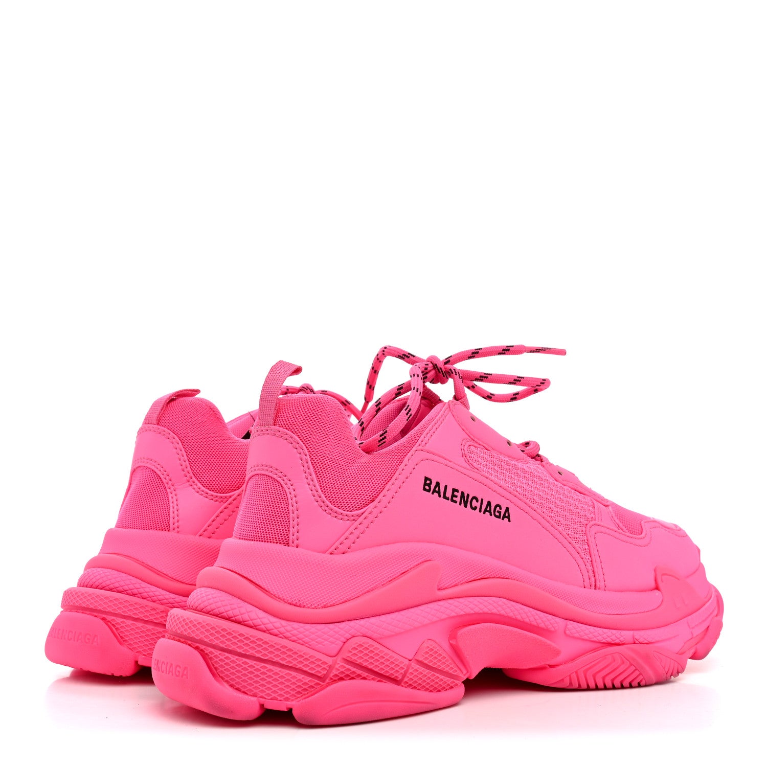 Balenciaga Fabric Mesh Mens Triple S Sneakers 42 Fluo Pink 5 of 8
