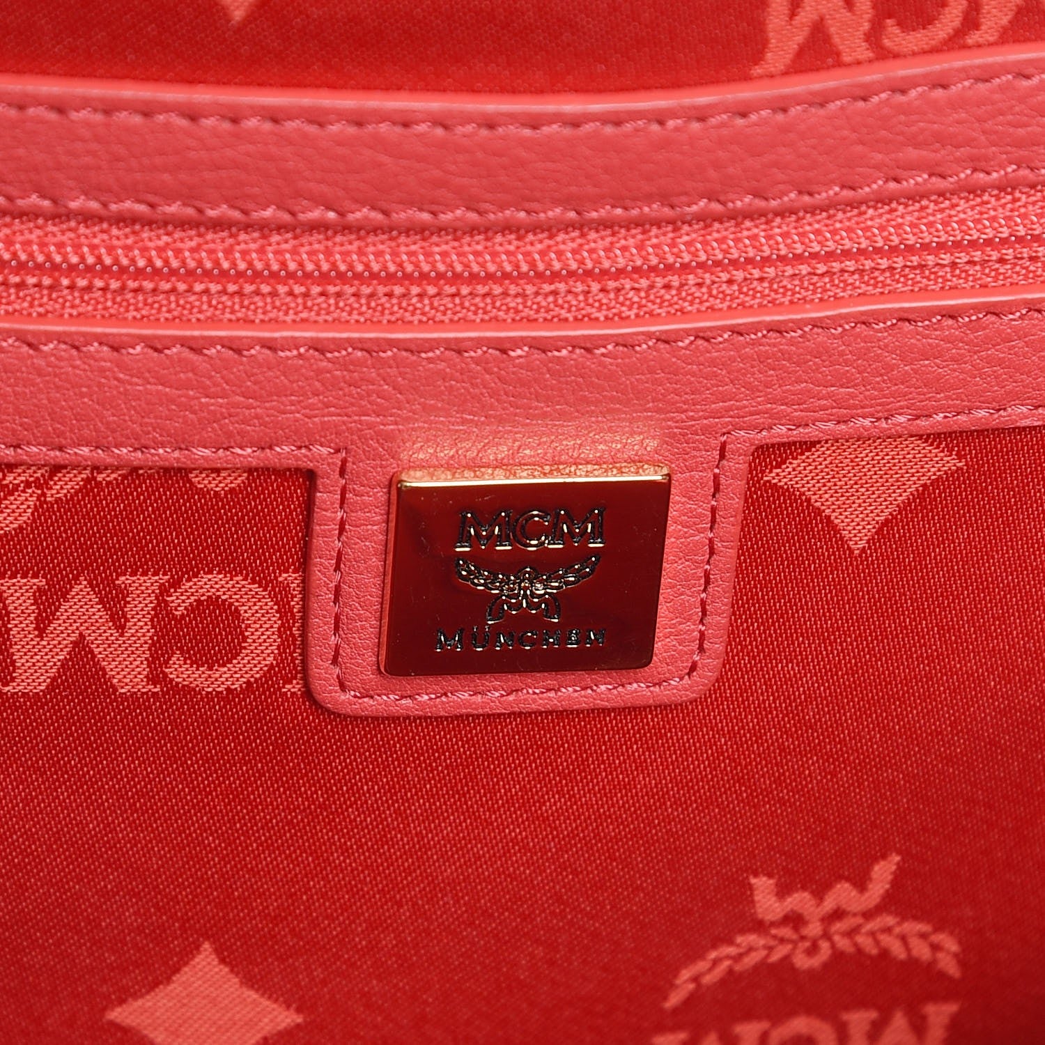MCM Visetos Studded Medium Stark M Backpack Coral 5 of 9