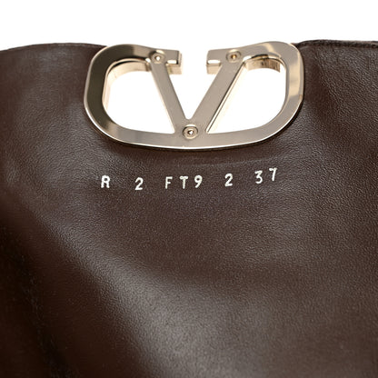 Valentino Garavani Toile Iconographe Calfskin Vlogo Knee High 30mm Boots 37 Naturale Black Fondant 6 of 8