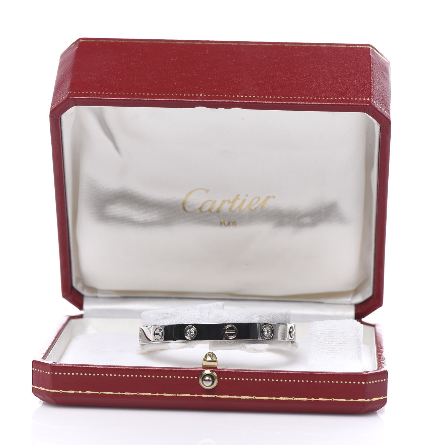 Cartier 18K White Gold 6 Diamond LOVE Bracelet 16 7 of 7