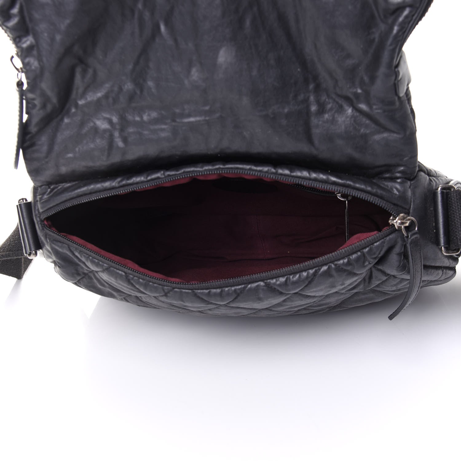 Chanel Coated Canvas Quilted Expandable Messenger Black 5 of 10