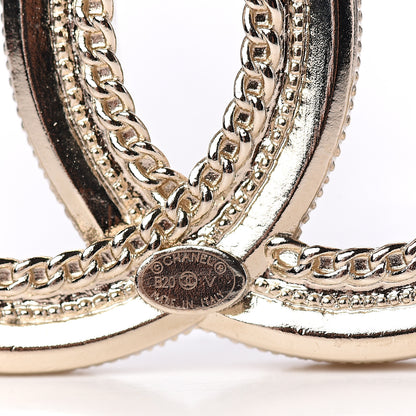 Chanel Pearl Crystal CC Brooch Gold 3 of 4