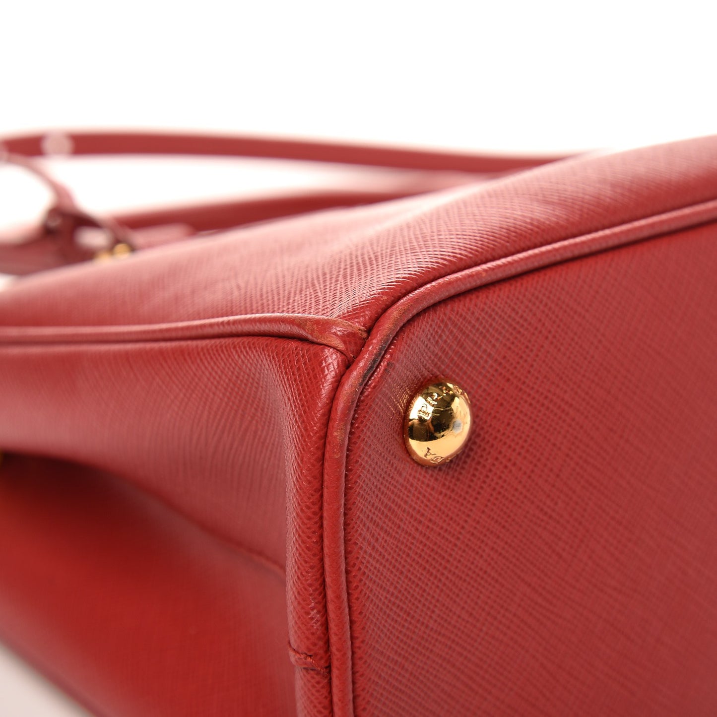 Saffiano Mini Galleria Double Zip Tote Fuoco