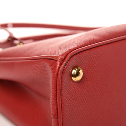 Prada Saffiano Mini Galleria Double Zip Tote Fuoco 8 of 13