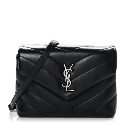 Saint Laurent Calfskin Y Quilted Monogram Toy Loulou Crossbody Bag Black 1 of 13