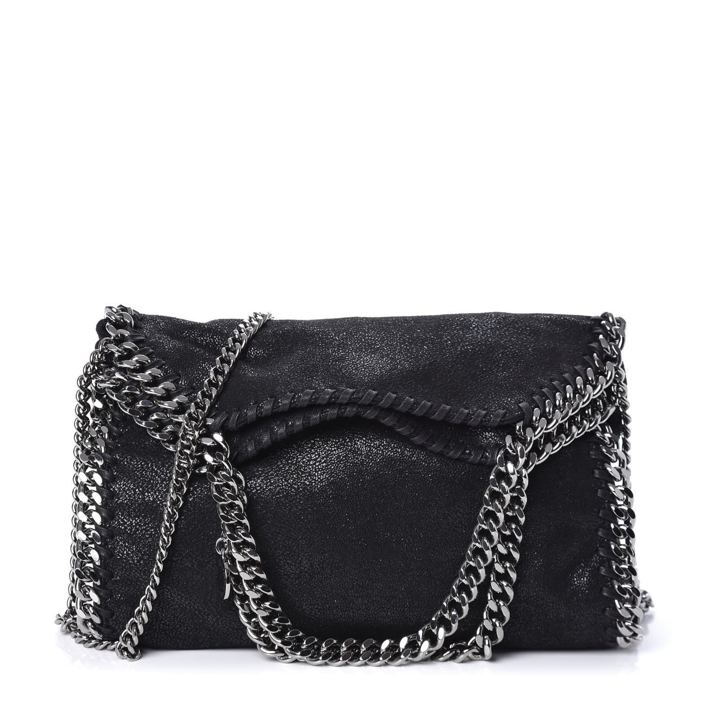 Shaggy Deer Mini Falabella Fold Over Tote Black