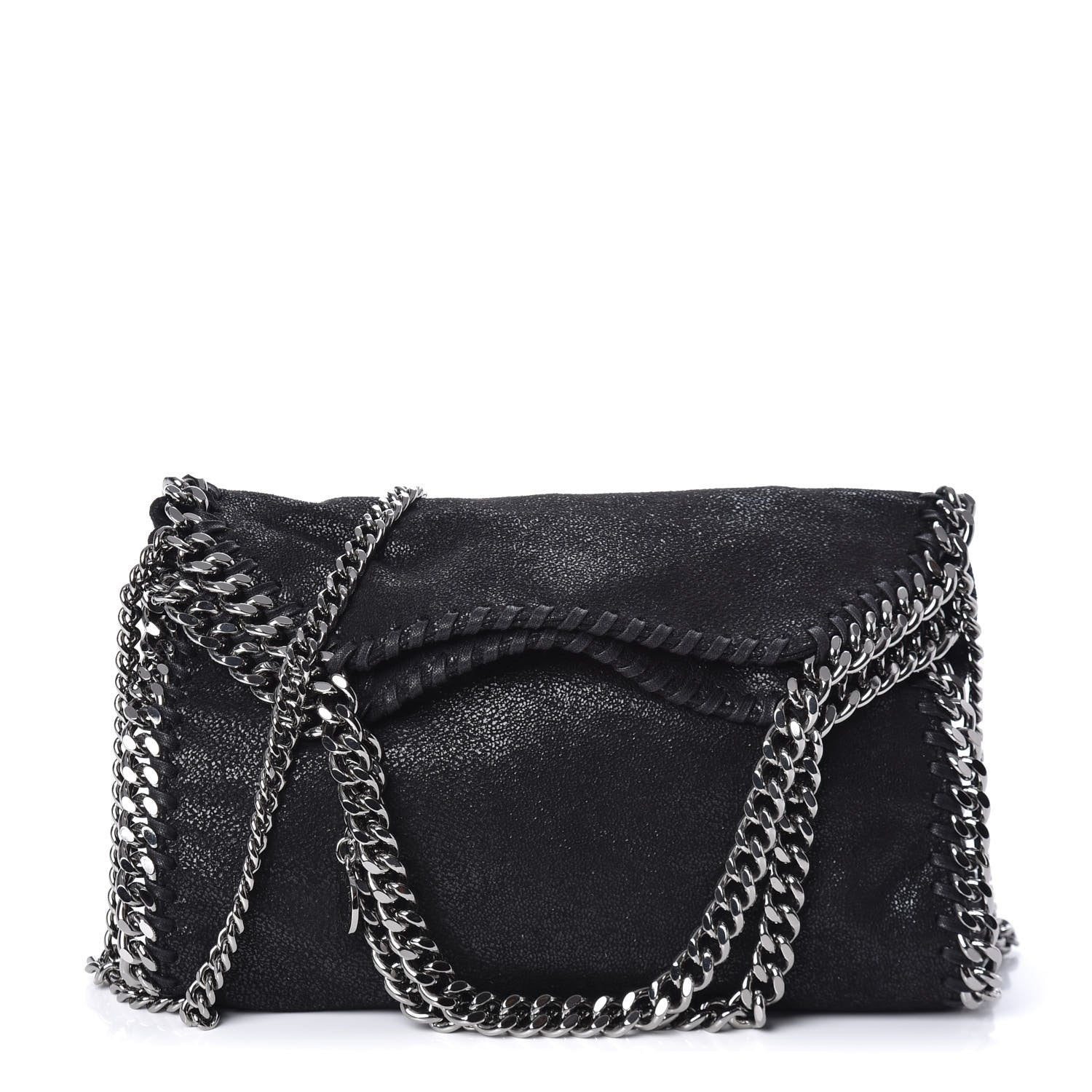 Stella McCartney Shaggy Deer Mini Falabella Fold Over Tote Black 1 of 9
