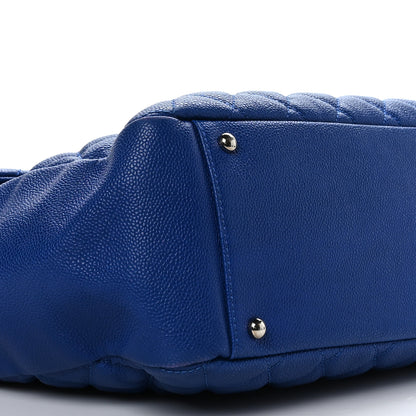 Chanel Caviar Quilted Easy Zip Flap Tote Blue 10 of 11