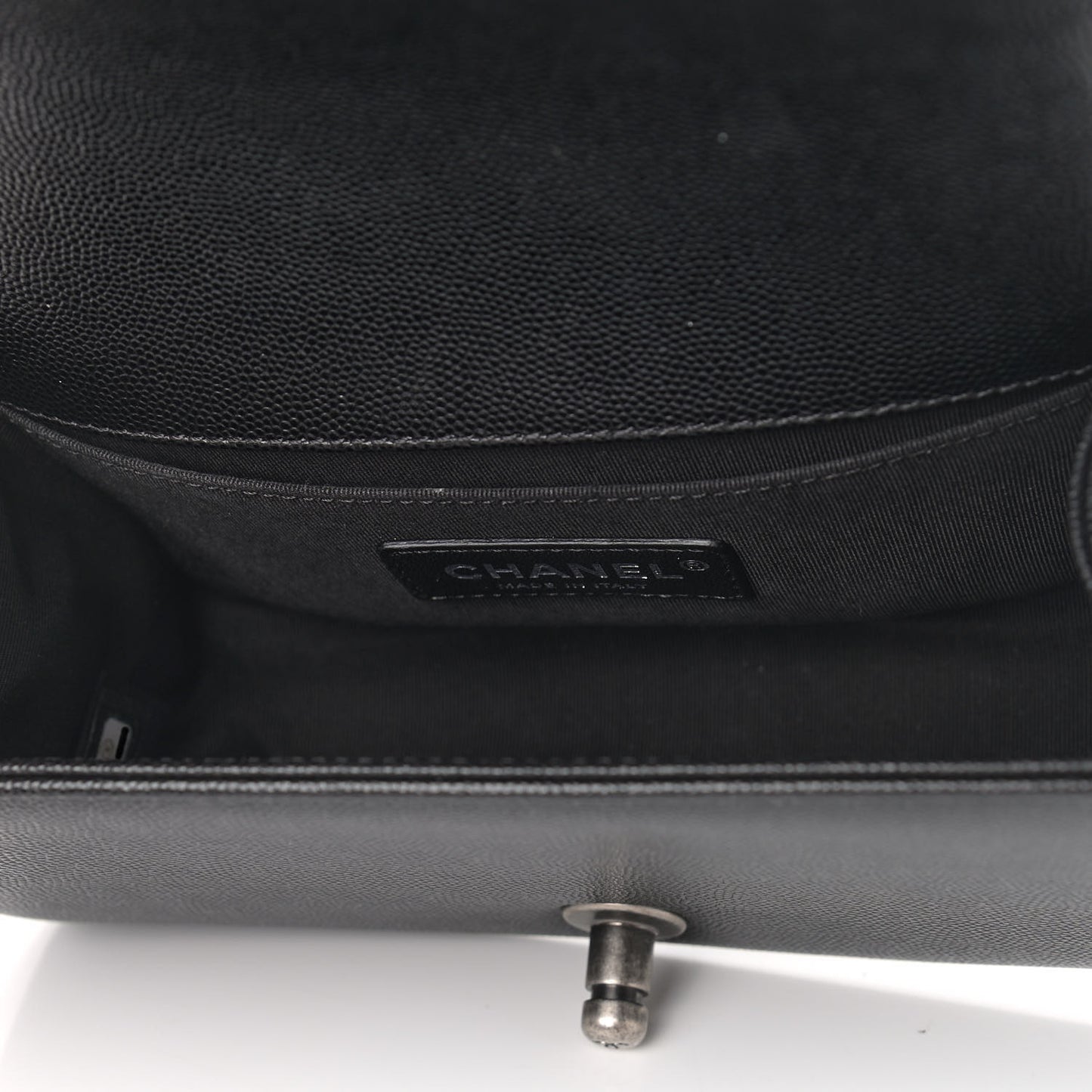 Caviar Quilted Small Boy Flap Black