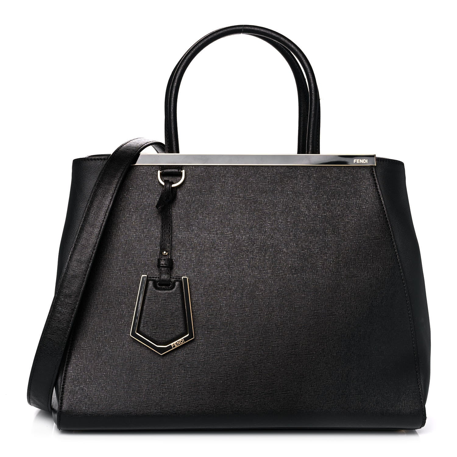 Fendi Vitello Elite Regular 2Jours Tote Black 1 of 10