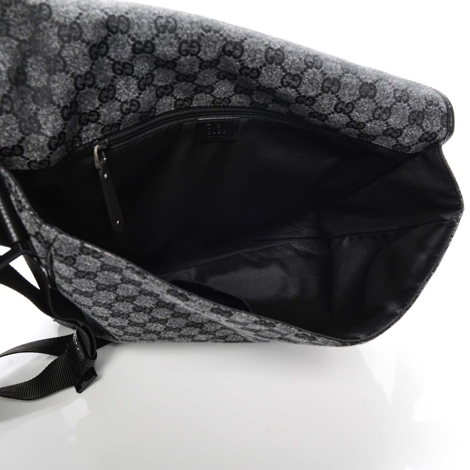 Gucci Denim Monogram Hysteria Double Buckle Flap Messenger Bag 5 of 8