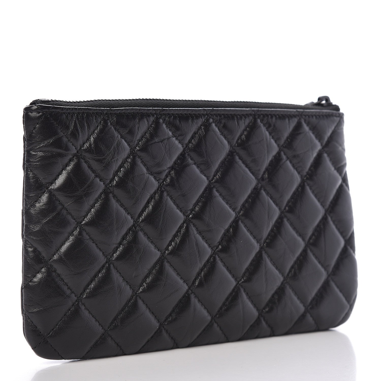 Chanel Aged Calfskin Quilted Medium Reissue Cosmetic Case So Black 3 of 8