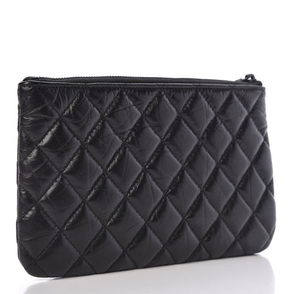 Chanel Aged Calfskin Quilted Medium Reissue Cosmetic Case So Black 3 of 8