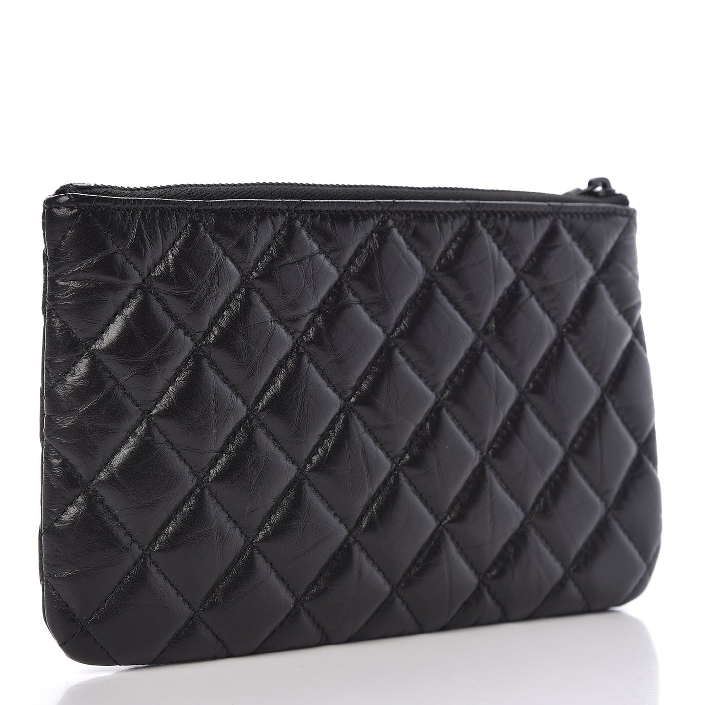 Aged Calfskin Quilted Medium Reissue Cosmetic Case So Black