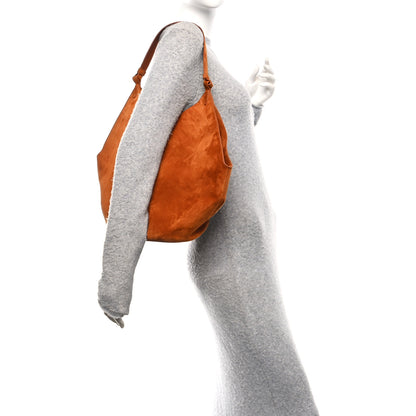 Khaite Suede Calfskin Medium Lotus Tote Caramel 2 of 8