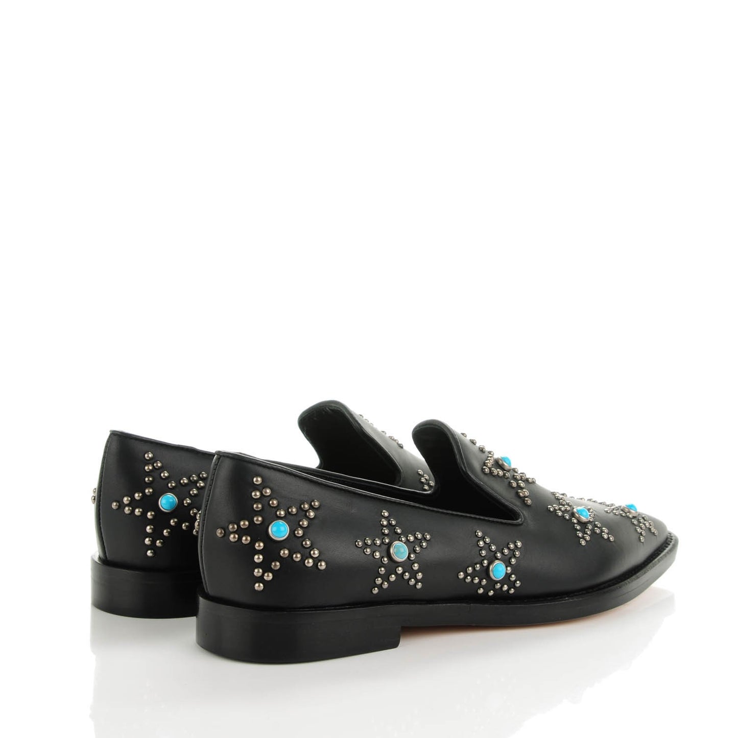 Nappa Star Studded Cabochon Loafers 35.5 Black