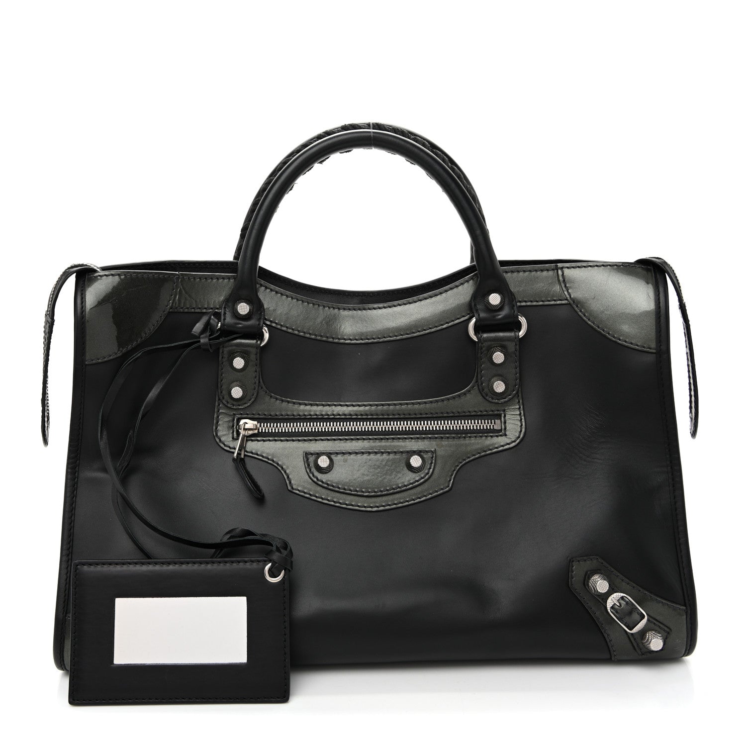 Balenciaga Smooth Calfskin Metallic Patent Giant 12 Silver Hardware City Vert Poker Fonce 3 of 11
