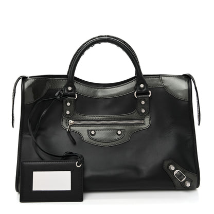 Balenciaga Smooth Calfskin Metallic Patent Giant 12 Silver Hardware City Vert Poker Fonce 3 of 11