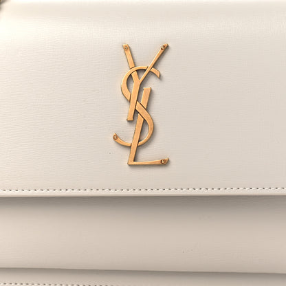 Saint Laurent Smooth Calfskin Medium Monogram Sunset Satchel Blanc Vintage 12 of 12
