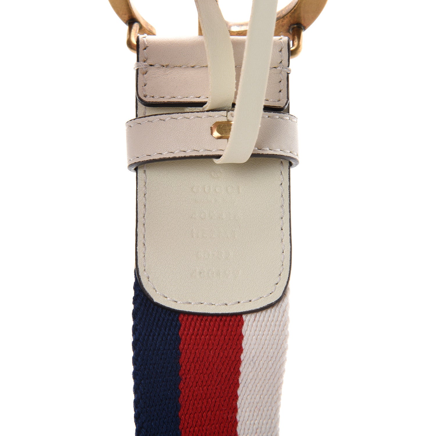 Gucci Nylon Calfskin Sylvie Web Double G 40mm Belt 80 32 Mystic White Hibiscus Red Maritime 3 of 5