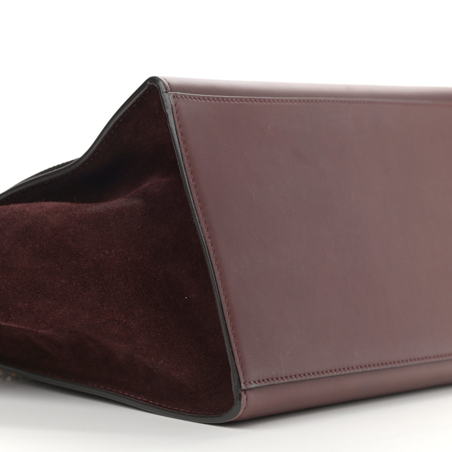 Smooth Calfskin Suede Medium Trapeze Burgundy